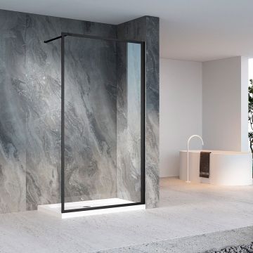 Душевая перегородка Veconi (Векони) Korato KR81B-70-01-C7 70х200 см профиль черный, стекло прозрачное