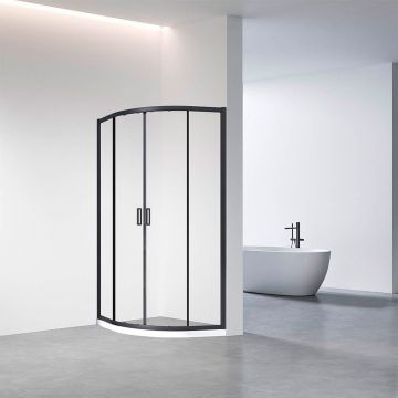 Душевой уголок Veconi (Векони) Rovigo RV01B-90-01-C7 90х195 см профиль черный, стекло прозрачное
