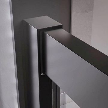 1/2 Душевого угла Veconi (Векони) Premium Trento PTC-20B PTC20-B-100-01-C4 1000х2000 мм черный мат. стекло прозрачное 8 мм