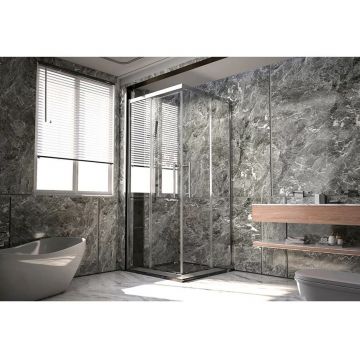 1/2  Душевого угла Veconi Premium Trento PTC-20CH PTC20-CH-80-01-C4 800х2000 мм хром стекло прозрачное 8 мм