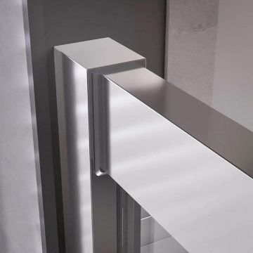 1/2  Душевого угла Veconi Premium Trento PTC-20CH PTC20-CH-80-01-C4 800х2000 мм хром стекло прозрачное 8 мм