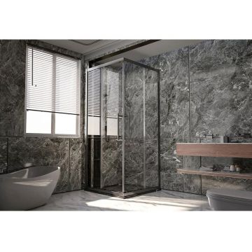 1/2 Душевого угла Veconi (Векони) Premium Trento PTC-20GR PTC20-GR-120-01-C4 1200х2000 мм графит браш. стекло прозрачное 8 мм