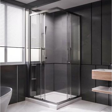 1/2 Душевого угла Veconi (Векони) Premium Trento PTC-20GR PTC20-GR-120-01-C4 1200х2000 мм графит браш. стекло прозрачное 8 мм