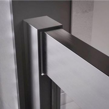 1/2 Душевого угла Veconi (Векони) Premium Trento PTC-20GR PTC20-GR-120-01-C4 1200х2000 мм графит браш. стекло прозрачное 8 мм