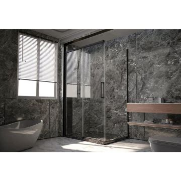 Боковая панель Veconi Premium Trento SP-40B SP40-B-100-01-C4 Стекло прозрачное 1000х2000х8 мм черный мат