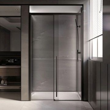 Душевая дверь Veconi Premium Trento PTD-30B PTD30-B-140-01-C4 Стекло прозрачное 1400х2000х8 мм черный