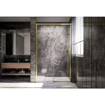Душевая дверь Veconi Premium Trento PTD-40G PTD40-G-120-01-C4 Стекло прозрачное 1200х2000х8 мм золото