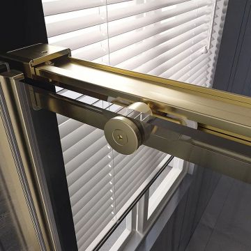 Душевая дверь Veconi Premium Trento PTD-40G PTD40-G-150-01-C4 Стекло прозрачное 1500х2000х8 мм золото