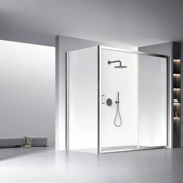 Боковая панель Veconi (Векони) Rovigo KP13-120-01-C5 стекло прозрачное 6 мм 1950х1210 мм хром