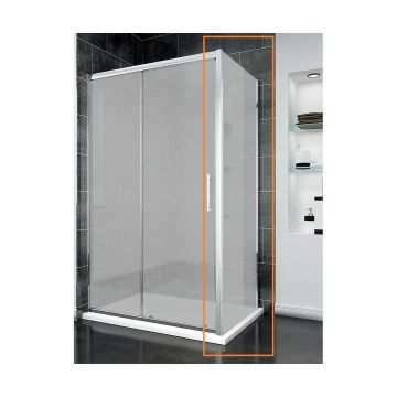 Боковая панель Veconi Rovigo KP14-70-02-C8 стекло Pear 6 мм 680-700х1950 мм хром