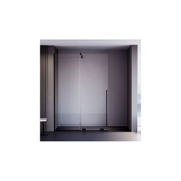 Душевая дверь-перегородка Veconi Premium Trento PTDW-50B-140-01-C4 стекло прозрачное-8 мм 1380-1390х2000 мм черный