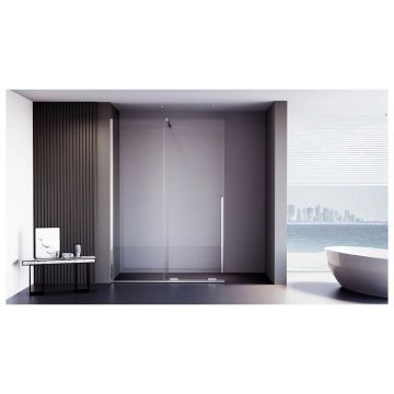 Душевая дверь-перегородка Veconi Premium Trento PTDW-50CH-150-01-C4 стекло прозрачное-8 мм 1480-1490х2000 мм хром