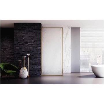 Душевая перегородка Veconi (Векони) Korato KR81RG-90-06-C4 Стекло Дождь 8 мм, 2000х900 мм, брашированное золото