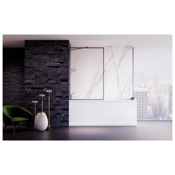 Душевая шторка Veconi (Векони) Palau PL85GR-60-01-C7 Стекло прозрачное 5 мм, 1500х600 мм, брашированный графит