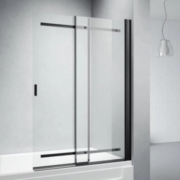 Душевая шторка Veconi Palau PL88B-100-01-C8 Стекло прозрачное 4 мм, 1400х1000 мм, черный