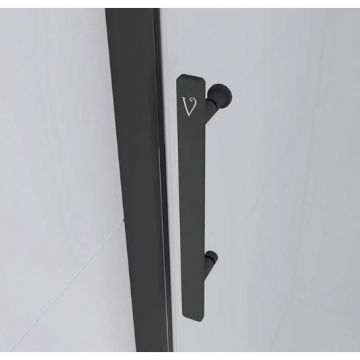 Душевая дверь Veconi (Векони) Evo 100 B, 1700x1950 мм, черный матовый, стекло прозрачное 6 мм, E1-B-170-01-C9