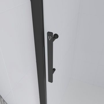 Душевая дверь Veconi (Векони) Evo 100 B, 1700x1950 мм, черный матовый, стекло тонированное матовое 6 мм, E1-B-170-12-C9