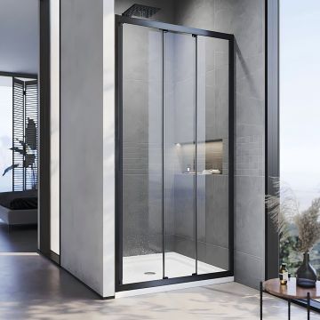 Душевая дверь Veconi (Векони) Vianno VN-28B, 1200x1950 мм, Черный матовый, стекло прозрачное 5 мм, VN28B-120-01-C8