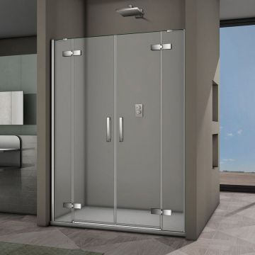 Душевая дверь Veconi (Векони) Vianno 140x195 см стекло прозрачное профиль хром механизм распашной (VN65-140-01-19C3)
