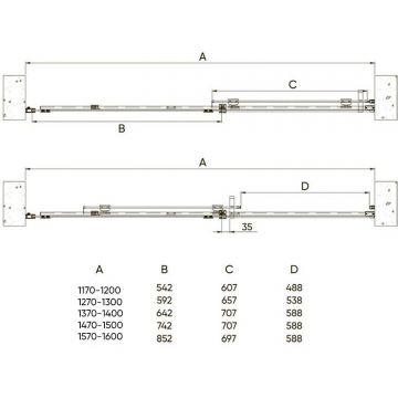 Душевая дверь Veconi (Векони) Vianno 150x195 см стекло прозрачное профиль хром механизм раздвижной (VN70CH-150-01-C4)