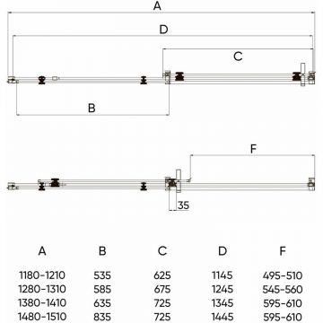 Душевая дверь Veconi (Векони) Vianno 140х195 см стекло прозрачное профиль хром механизм раздвижной (VN74-140-01-C4)