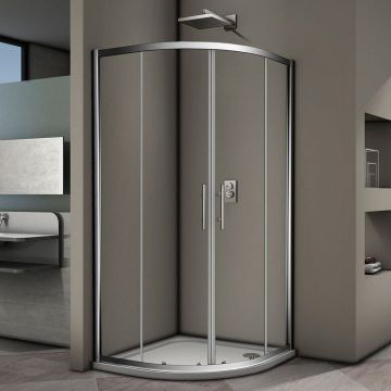 Душевой уголок Veconi Rovigo 100x100x190 см стекло прозрачное, хром, механизм раздвижной (RV07-100PL-01-19C3)