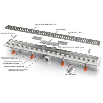 Душевой лоток MCH, Veconi (Векони) N Square 650 мм (V650SN)