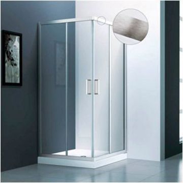 Душевой уголок Veconi (Векони) Rovigo 120х90х195 см стекло прозрачное, профиль Брашированый алюминий, механизм раздвижной (RV83-12090-01-C5)