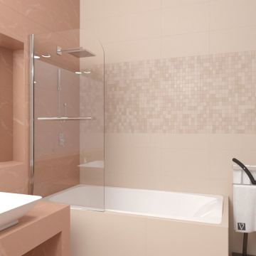Шторка на ванну Veconi Palau 70х150 см стекло прозрачное, хром (PL80-70-01-19C1)