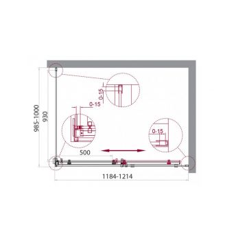 Душевой уголок BelBagno ACQUA-AH-1-120/100-C-Cr хром, стекло прозрачное 8 мм (1200х1950х1000)