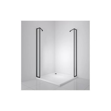 Боковая панель BelBagno (Бельбагно) LUCE-20-FIX-C-NERO черный, стекло прозрачное 6 мм (1950х200)