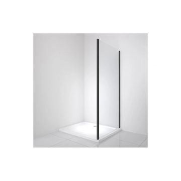 Боковая панель BelBagno (Бельбагно) LUCE-90-FIX-C-NERO черный, стекло прозрачное 6 мм (1950х900)