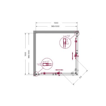 Душевой уголок BelBagno (Бельбагно) MARINO-A-2-100-C-CR хром, стекло прозрачное 8 мм (1000х1950х1000)
