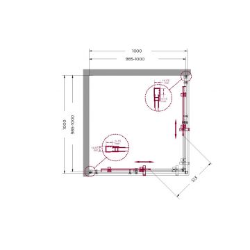 Душевой уголок BelBagno (Бельбагно) MARINO-A-2-100-C-NERO черный, стекло прозрачное 8 мм (1000х1950х1000)