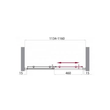 Душевая дверь BelBagno (Бельбагно) UNO-BF-1-115-C-Cr хром, стекло прозрачное 5 мм (1150х1900)