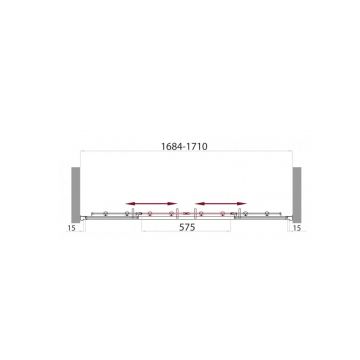 Душевая шторка на ванну BelBagno UNO-VF-2-170/145-P-Cr хром, стекло рифленное 5 мм (1700х1450)