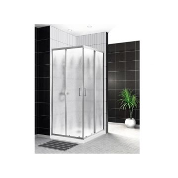 Душевой уголок BelBagno UNO-195-A-2-100-CH-CR хром, стекло шиншилла 5 мм (1000х1950х1000)