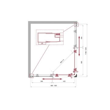 Душевой уголок BelBagno (Бельбагно) UNO-195-AH-2-120/90-CH-CR хром, стекло шиншилла 5 мм (1200х1950х900)
