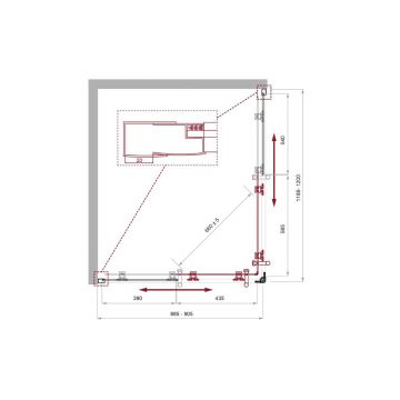 Душевой уголок BelBagno (Бельбагно) UNO-195-AH-2-120/90-P-NERO черный, стекло рифленое 5 мм (1200х1950х900)