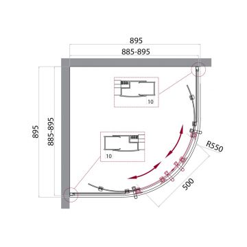 Душевой уголок BelBagno (Бельбагно) UNO-195-R-2-90-CH-CR хром, стекло шиншилла 5 мм (900х1950х900)