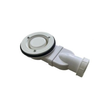 Сифон для поддонов из искусственного мрамора с декоративной накладкой, BelBagno (Бельбагно) TRAY-AS-UNO-CR хром, белый