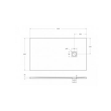 Поддон из искусственного мрамора в комплекте с сифоном с декоративной накладкой BelBagno (Бельбагно) TRAY-MR-UNO-AH-140/80-35-W-CR белый