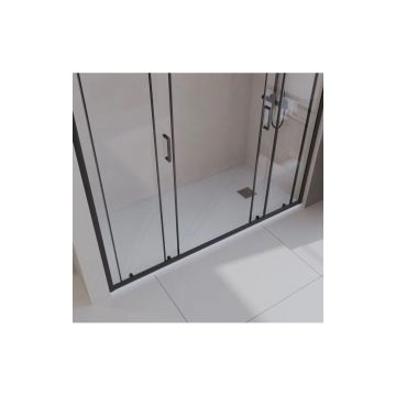 Поддон из искусственного мрамора в комплекте с сифоном с декоративной накладкой BelBagno (Бельбагно) TRAY-MR-UNO-AH-140/80-35-W-CR белый