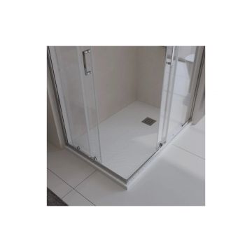 Поддон из искусственного мрамора в комплекте с сифоном с декоративной накладкой BelBagno (Бельбагно) TRAY-MR-UNO-AH-160/80-35-W-CR белый