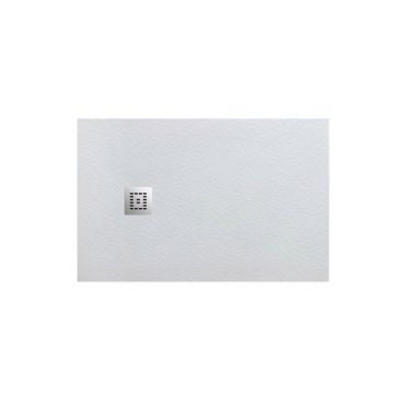 Поддон из искусственного мрамора в комплекте с сифоном с декоративной накладкой BelBagno (Бельбагно) TRAY-MR-UNO-AH-170/70-35-W-CR белый