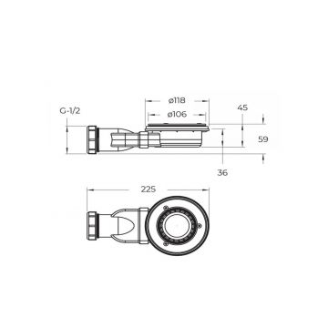 Поддон из искусственного мрамора в комплекте с сифоном с декоративной накладкой BelBagno (Бельбагно) TRAY-MR-UNO-AH-170/70-35-W-CR белый