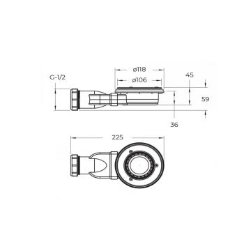 Поддон из искусственного мрамора в комплекте с сифоном с декоративной накладкой BelBagno (Бельбагно) TRAY-MR-UNO-R-80-550-35-W-CR белый