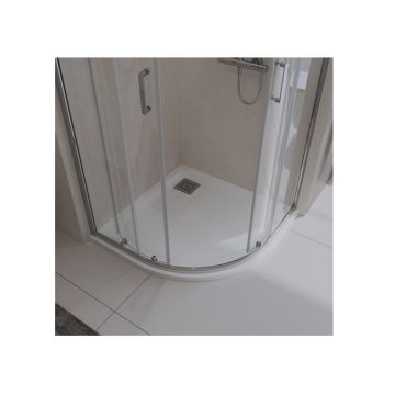 Поддон из искусственного мрамора в комплекте с сифоном с декоративной накладкой BelBagno (Бельбагно) TRAY-MR-UNO-R-80-550-35-W-CR белый