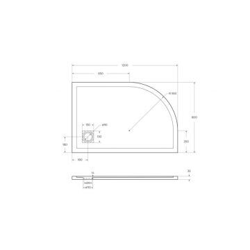 Поддон из искусственного мрамора в комплекте с сифоном с декоративной накладкой BelBagno (Бельбагно) TRAY-MR-UNO-RH-120/80-550-35-W-R-CR белый