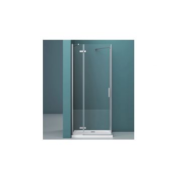 Душевая дверь без ответного пристенного магнитного профиля, левая BelBagno (Бельбагно) KRAFT-60/30-C-Cr-L хром, стекло прозрачное 6 мм (1950х900)